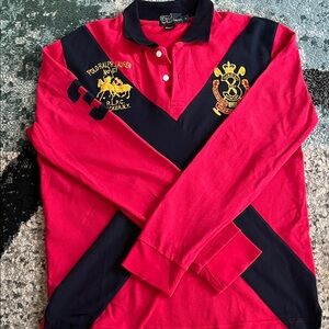 Polo by Ralph Lauren Red and Navy Men's Polo Shirt